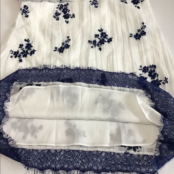 Devlin White/Blue Sheer Halter Mini Dress Size M - Picture 7 of 9